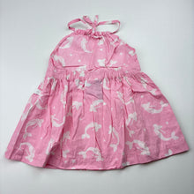 Load image into Gallery viewer, Girls Fred Bare, lightweight cotton halter-neck dress, mermaids, GUC, size 00, L: 38cm approx
