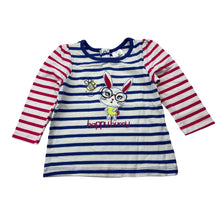 Load image into Gallery viewer, Girls Target, stretchy striped long sleeve t-shirt / top, rabbit, EUC, size 00,  