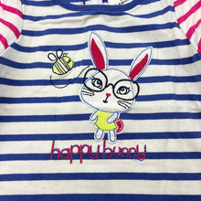 Load image into Gallery viewer, Girls Target, stretchy striped long sleeve t-shirt / top, rabbit, EUC, size 00,  