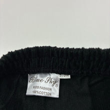 Load image into Gallery viewer, Girls Blue Sky, black cotton corduroy pants / bottoms, elasticated, EUC, size 00,  