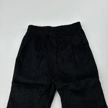 Load image into Gallery viewer, Girls Blue Sky, black cotton corduroy pants / bottoms, elasticated, EUC, size 00,  