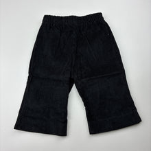 Load image into Gallery viewer, Girls Blue Sky, black cotton corduroy pants / bottoms, elasticated, EUC, size 00,  