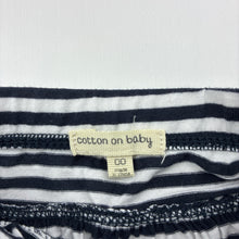 Load image into Gallery viewer, Girls Cotton On Baby, soft feel navy stripe skirt, elasticated, EUC, size 00,  