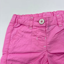 Load image into Gallery viewer, Girls Kids &amp; Co Baby, pink lightweight cotton shorts, adjustable, EUC, size 000,  