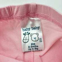 Load image into Gallery viewer, Girls Baby Baby, pink stretchy leggings / bottoms, GUC, size 000,  