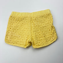 Load image into Gallery viewer, Girls Target, lined broderie cotton shorts,elasticated, EUC, size 00,  