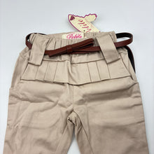 Load image into Gallery viewer, Girls Petite by Celine, beige stretch cotton pants, elasticated, NEW, size 0,  