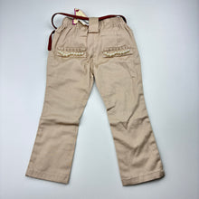 Load image into Gallery viewer, Girls Petite by Celine, beige stretch cotton pants, elasticated, NEW, size 0,  