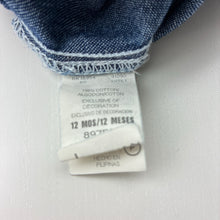 Load image into Gallery viewer, Girls lightweight, denim casual skirt, W: 24cm across, EUC, size 12 months,  