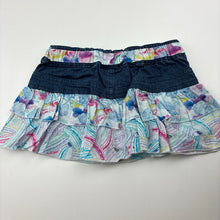 Load image into Gallery viewer, Girls Mambo, lightweight cotton &amp; denim skirt, elasticated, GUC, size 0,  