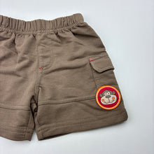 Load image into Gallery viewer, Boys Dymples, brown cargo shorts, elasticated, monkey, EUC, size 000,  