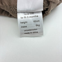 Load image into Gallery viewer, Boys Dymples, brown cargo shorts, elasticated, monkey, EUC, size 000,  
