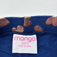 Load image into Gallery viewer, Girls Mango, navy &amp; rose gold stretchy skirt, elasticated, GUC, size 0,  