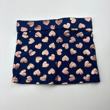 Load image into Gallery viewer, Girls Mango, navy &amp; rose gold stretchy skirt, elasticated, GUC, size 0,  