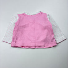 Load image into Gallery viewer, Girls Woolworths, pink cotton cross-over top, butterfly, EUC, size 000,  