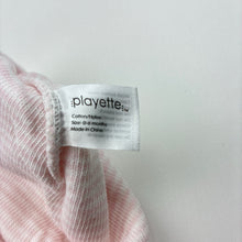 Load image into Gallery viewer, Girls Playette, pink &amp; white stripe knitted hat / beanie, EUC, size 000-00,  