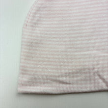 Load image into Gallery viewer, Girls Playette, pink &amp; white stripe knitted hat / beanie, EUC, size 000-00,  