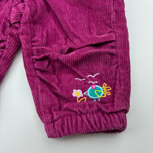 Load image into Gallery viewer, Girls Woolworths, cotton lined corduroy pants, elasticated, GUC, size 00,  
