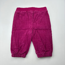 Load image into Gallery viewer, Girls Woolworths, cotton lined corduroy pants, elasticated, GUC, size 00,  