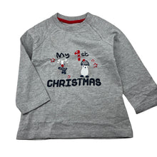 Load image into Gallery viewer, Boys St Bernard, grey long sleeve Christmas t-shirt / top, EUC, size 0,  