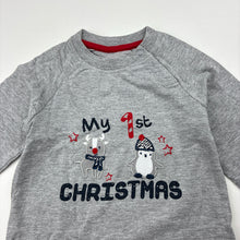 Load image into Gallery viewer, Boys St Bernard, grey long sleeve Christmas t-shirt / top, EUC, size 0,  