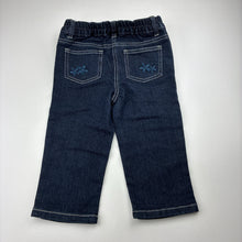 Load image into Gallery viewer, Girls Dymples, embroidered stretch denim jeans, elasticated, EUC, size 1,  