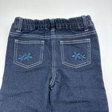 Load image into Gallery viewer, Girls Dymples, embroidered stretch denim jeans, elasticated, EUC, size 1,  