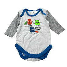 Load image into Gallery viewer, Boys Dymples, soft cotton bodysuit / romper, monsters, EUC, size 000,  