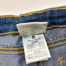 Load image into Gallery viewer, Girls Emerson, blue stretch denim jean shorts, adjustable, EUC, size 2,  