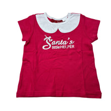 Load image into Gallery viewer, Girls Sprout, pink cotton t-shirt / top, Santa's Helper, GUC, size 1,  