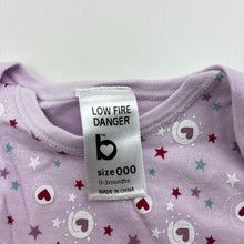 Load image into Gallery viewer, Girls Coles, purple cotton bodysuit / romper, GUC, size 000,  