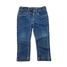 Load image into Gallery viewer, Girls H&amp;T, blue stretch denim jeans, adjustable, GUC, size 1,  