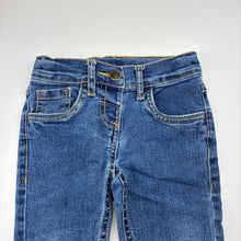 Load image into Gallery viewer, Girls H&amp;T, blue stretch denim jeans, adjustable, GUC, size 1,  