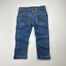 Load image into Gallery viewer, Girls H&amp;T, blue stretch denim jeans, adjustable, GUC, size 1,  