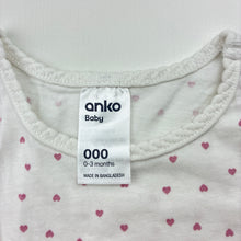 Load image into Gallery viewer, Girls Anko, white cotton long sleeve t-shirt / top, hearts, EUC, size 000,  