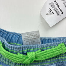 Load image into Gallery viewer, Boys Target, blue stripe lightweight shorts / boardies, elasticated, NEW, size 000,  