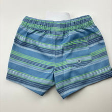 Load image into Gallery viewer, Boys Target, blue stripe lightweight shorts / boardies, elasticated, NEW, size 000,  