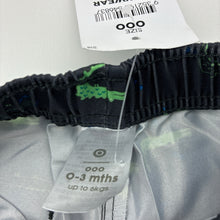 Load image into Gallery viewer, Boys Target, dark grey lightweight shorts / boardies, crocodiles, NEW, size 000,  