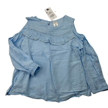 Load image into Gallery viewer, Girls Target, blue cotton lined cold shoulder top, NEW, size 4,  
