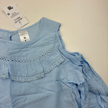 Load image into Gallery viewer, Girls Target, blue cotton lined cold shoulder top, NEW, size 4,  