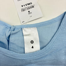 Load image into Gallery viewer, Girls Target, blue cotton lined cold shoulder top, NEW, size 4,  