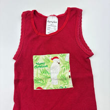 Load image into Gallery viewer, Girls Dymples, red ribbed cotton Christmas singlet, FUC, size 0,  