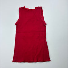 Load image into Gallery viewer, Girls Dymples, red ribbed cotton Christmas singlet, FUC, size 0,  