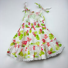 Load image into Gallery viewer, Girls Esprit, lined floral cotton summer dress, GUC, size 3 months, L: 37cm