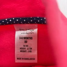 Load image into Gallery viewer, Girls Tiny Little Wonders, pink zip-up sweater, small mark right sleeve, FUC, size 00,  