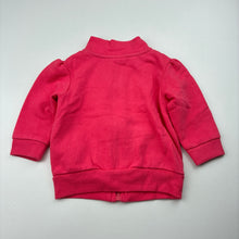 Load image into Gallery viewer, Girls Tiny Little Wonders, pink zip-up sweater, small mark right sleeve, FUC, size 00,  