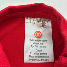 Load image into Gallery viewer, Unisex Lily &amp; Dan, red cotton Christmas t-shirt / top, EUC, size 00,  