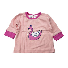 Load image into Gallery viewer, Girls Kids &amp; Co Baby, soft cotton long sleeve t-shirt / top, swan, EUC, size 000,  