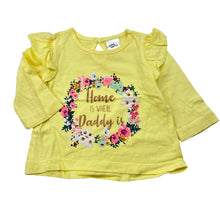 Load image into Gallery viewer, Girls Baby Berry, yellow cotton long sleeve t-shirt / top, daddy, GUC, size 000,  