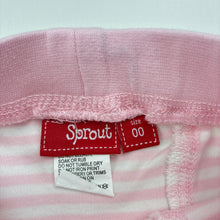 Load image into Gallery viewer, Girls Sprout, pink &amp; white stripe cotton leggings / bottoms, FUC, size 00,  